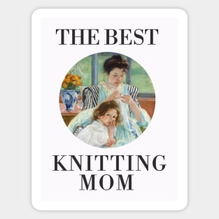 THE BEST KNITTING MOM EVER FINE ART VINTAGE STYLE CHILD AND MOTHER OLD TIMES. Sticker